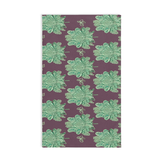 Mint Green Floral Butterflies Hand Towel, 16" x 28"