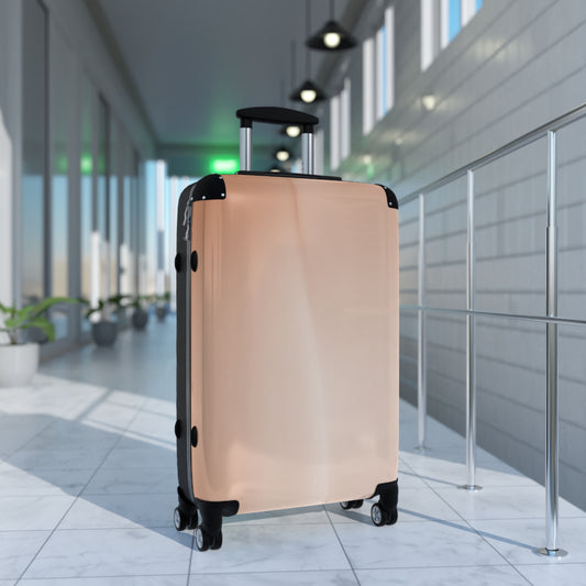 Soft Fade Medium Suitcase with built in lock, 4 double-wheels, telescopic handle, and ABS back hard-shell