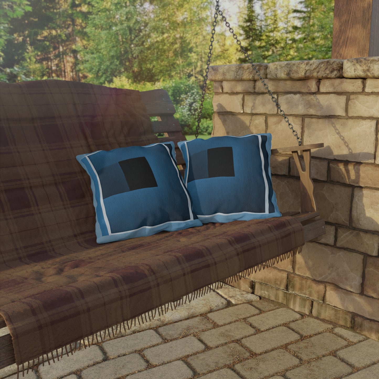 Blue Shadow 16" x 16" Outdoor Pillow