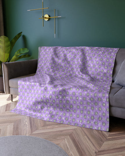 Lavender Star-crossed Bodies Crushed Velvet Blanket, 50" x 60"