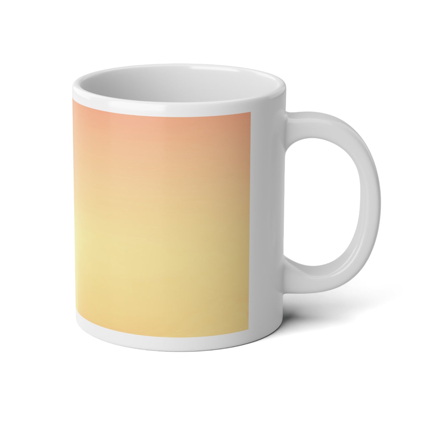 Hot Peach Fade 20 oz White Glossy Jumbo Mug