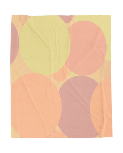 Pastel Hot Peach Patches Velveteen Plush Blanket, 50" x 60"