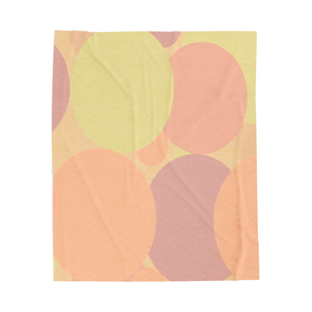 Pastel Hot Peach Patches Velveteen Plush Blanket, 50" x 60"