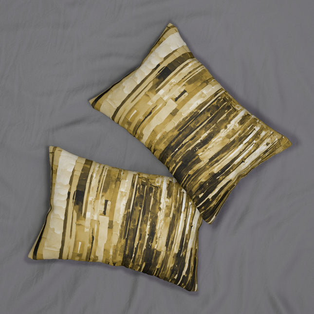 Striped Light Brown Pastel Spun Polyester Lumbar Pillow, 20" x 14"
