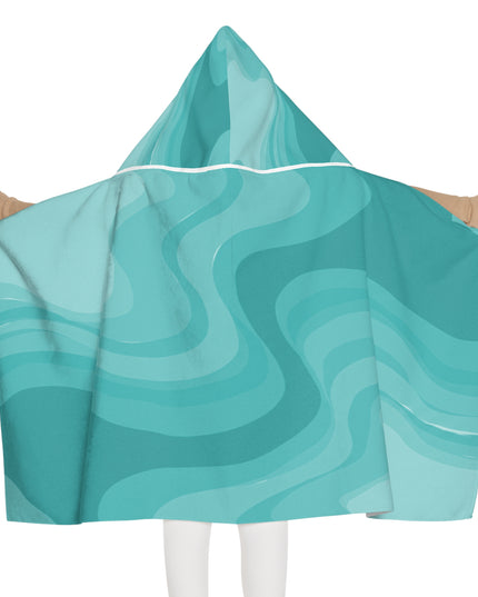 Tif Green Wavey Youth Hooded Towel, 24" x 48"