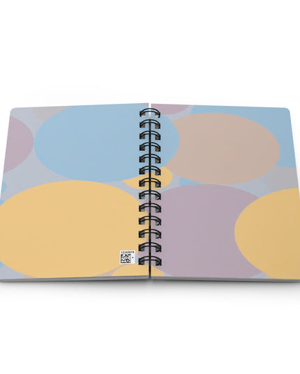Pastel Baby Blue and Peach Patches Spiral Bound Journal, 5" x 7" 150 pages