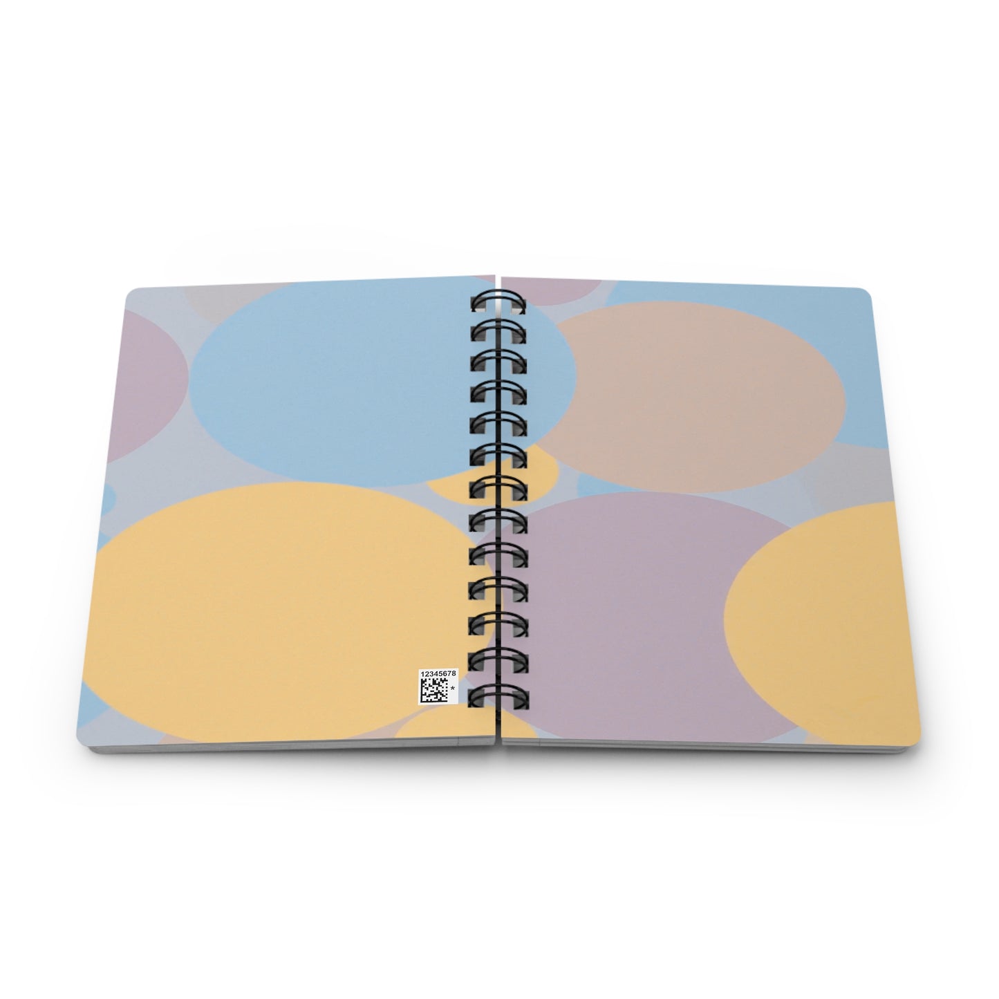 Pastel Baby Blue and Peach Patches Spiral Bound Journal, 5" x 7" 150 pages