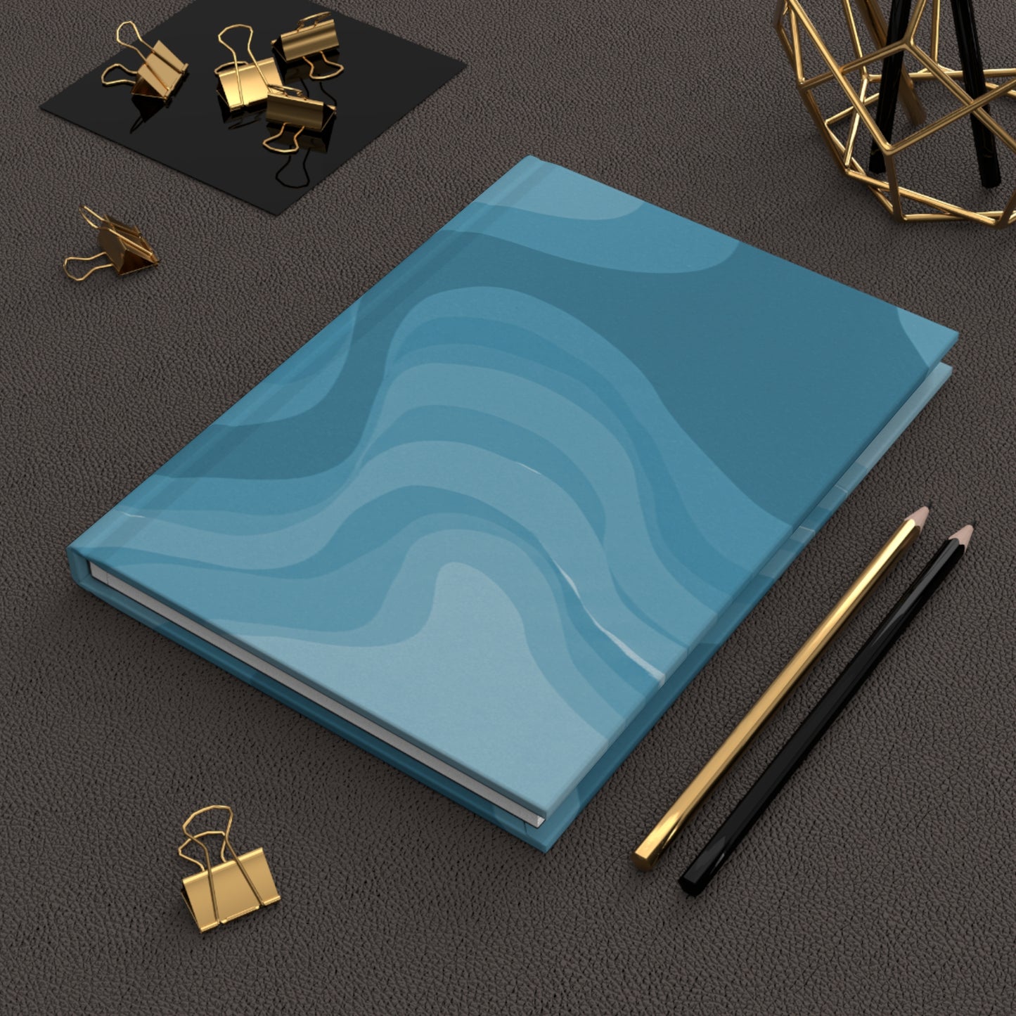 Sky Blue Wavey 5.75" x 8" Hardcover Journal Matte with 150 lined pages