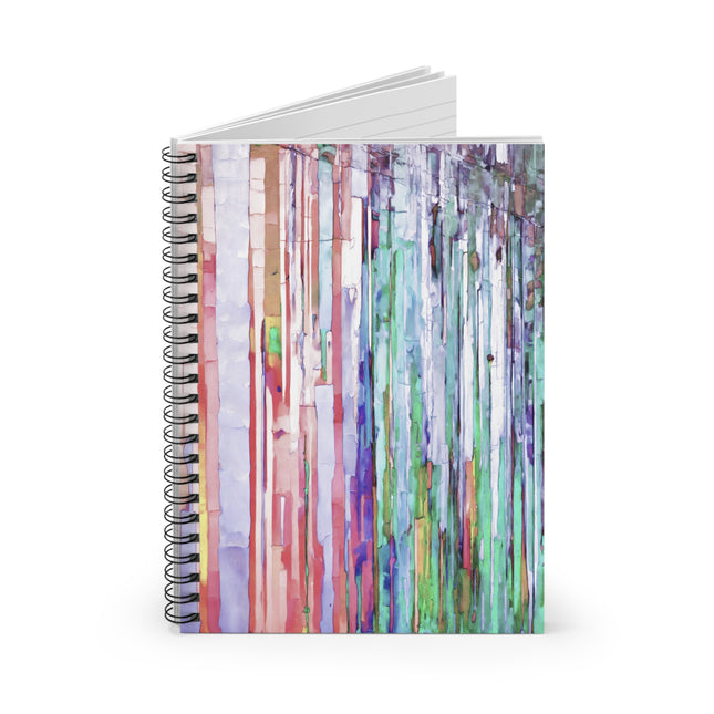 Striped Pastel Spiral Notebook - Ruled Line, 6" x 8", 118 pages