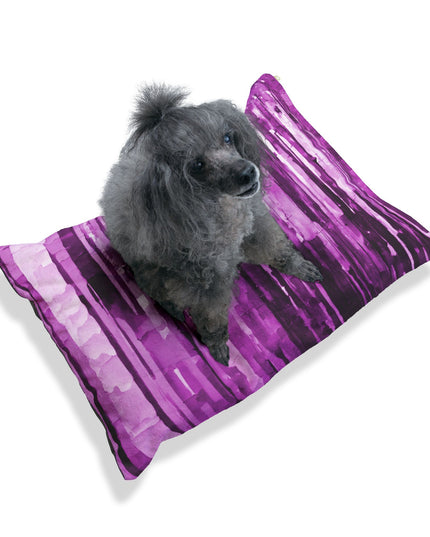 Striped Powder Lavender Pastels 28" × 18" Pet Bed