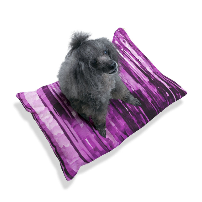 Striped Powder Lavender Pastels 28" × 18" Pet Bed