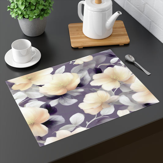 White Blush Floral Bunch Placemat, 1 pc