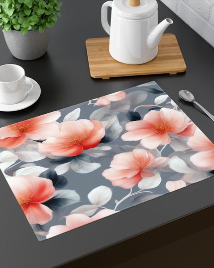 Red Blossom Floral Bunch Placemat, 1 pc