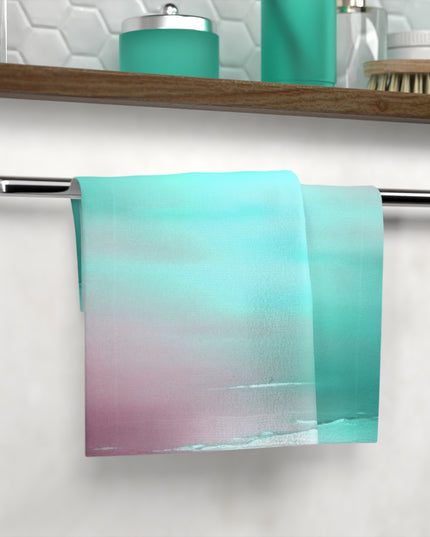 Green Sea Lavender Fog Face Towel, 13" x 13"