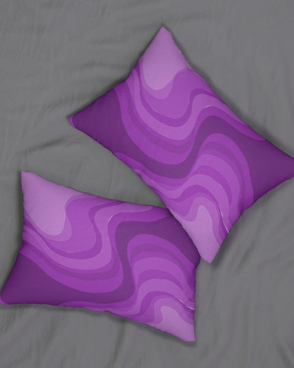 Wavey Purple Wavey Spun Polyester Lumbar Pillow, 20" x 14"