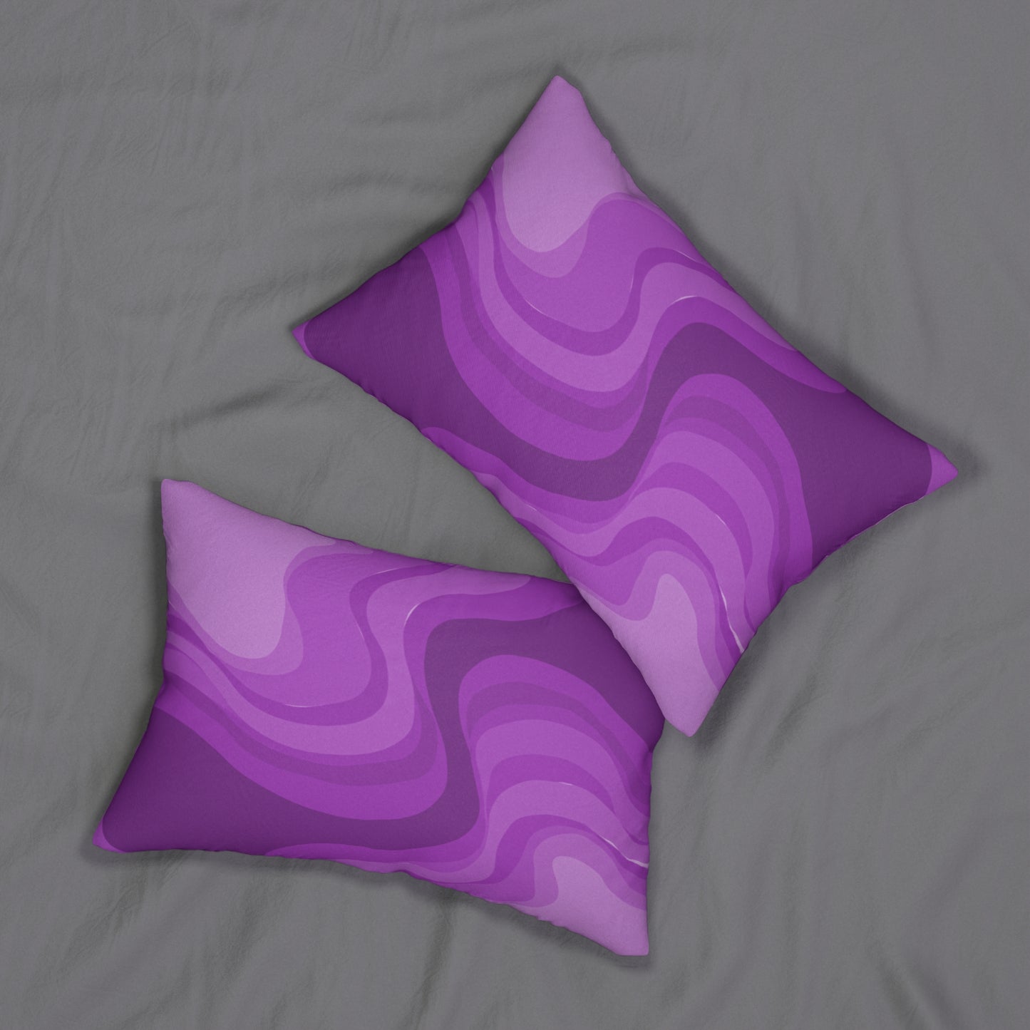 Wavey Purple Wavey Spun Polyester Lumbar Pillow, 20" x 14"