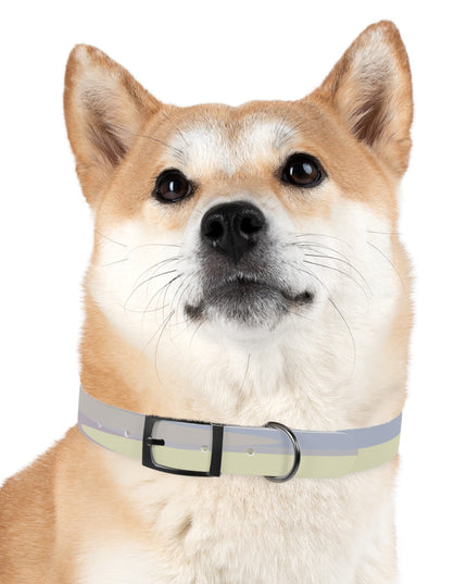 Pastel Soft Blue and Soft White Patches Extra Large Dog Collar