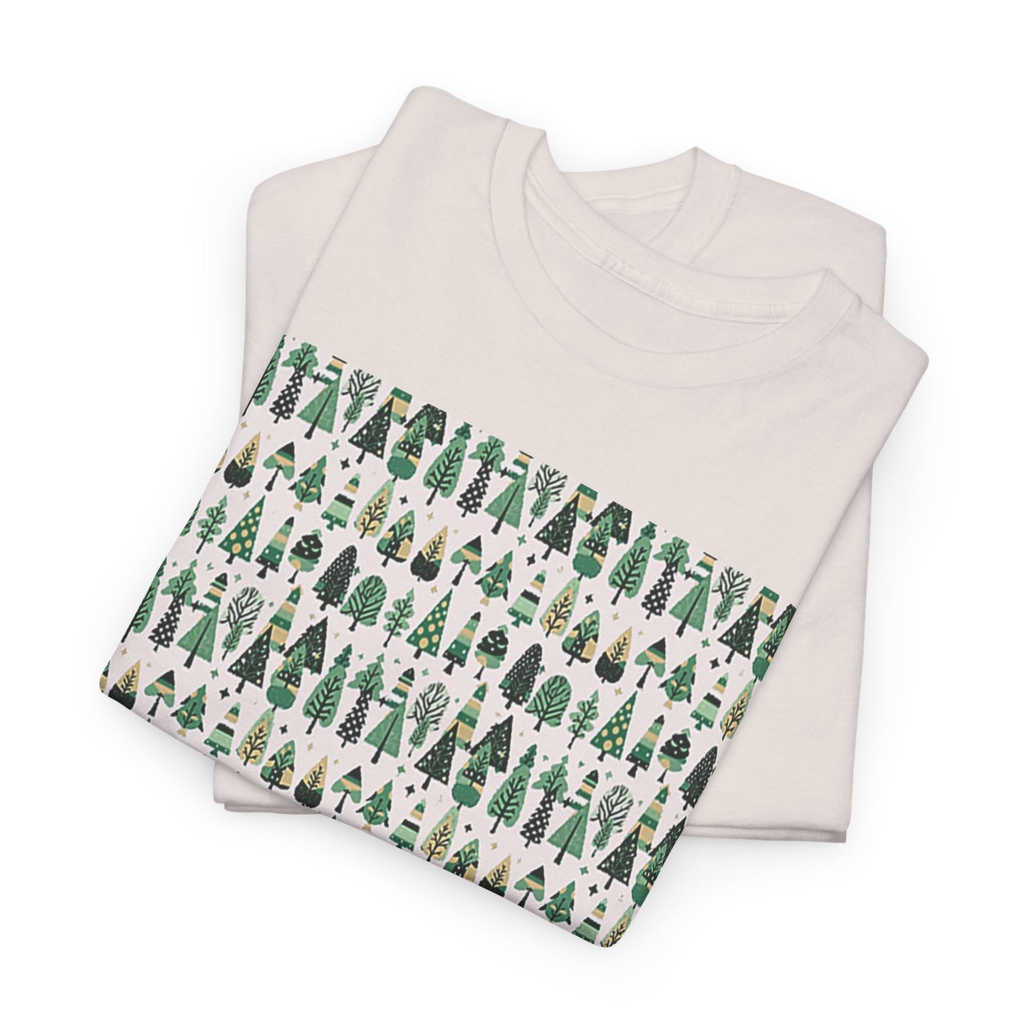 Mini Vintage Green Trees Unisex Heavy Cotton Tee, Large - XL - 2XL - 3XL