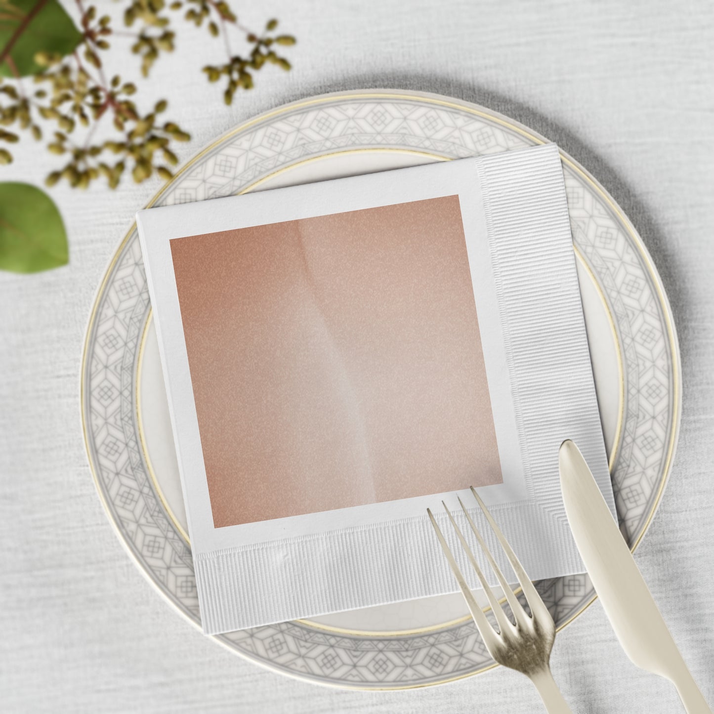 Soft Fade White Coined Napkins, 6.5" x 6.5"