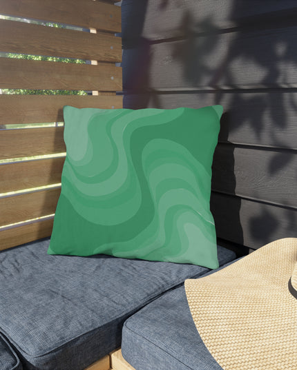 Mint Green Wavey 16" x 16" Outdoor Pillow
