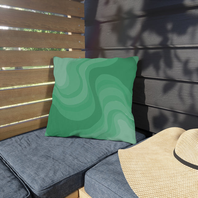 Mint Green Wavey 16" x 16" Outdoor Pillow