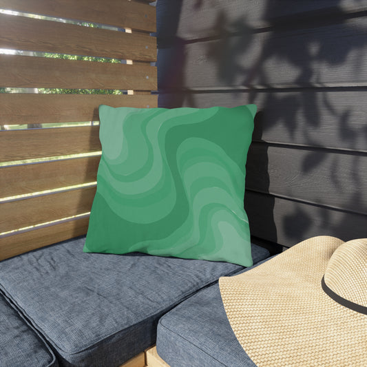 Mint Green Wavey 16" x 16" Outdoor Pillow
