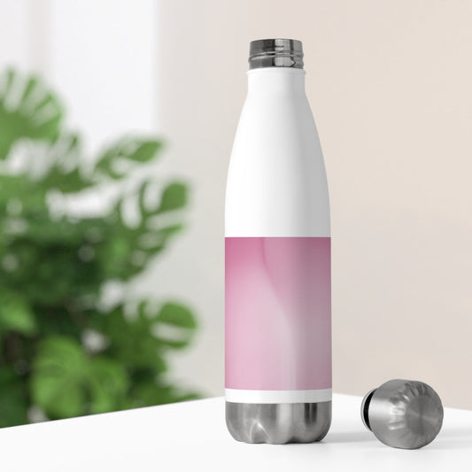 Pink Blush Fade 20oz Insulated White Water Bottle