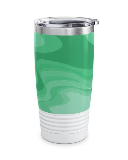 Mint Green Wavey Ringneck Tumbler, 20oz in white