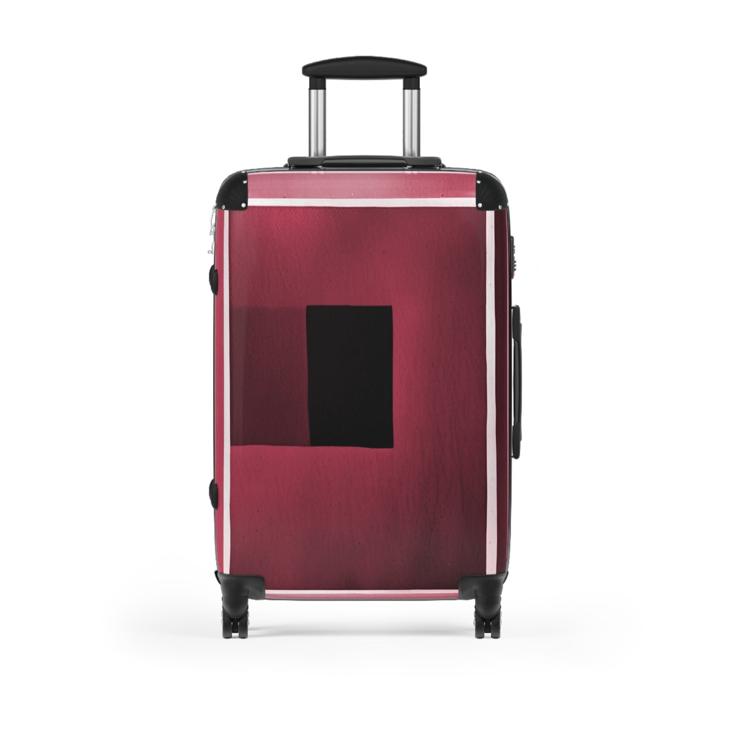 Red Shadow Medium Suitcase with built in lock, 4 double-wheels, telescopic handle, and ABS back hard-shell