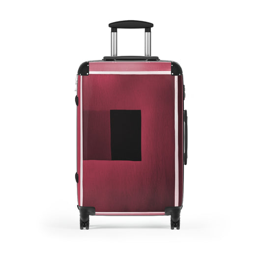 Red Shadow Medium Suitcase with built in lock, 4 double-wheels, telescopic handle, and ABS back hard-shell
