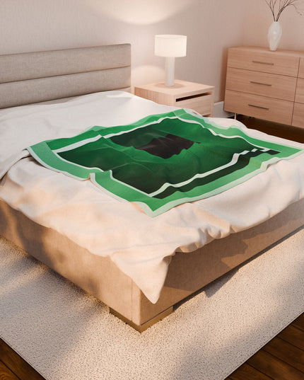 MInt Shadow Velveteen Plush Blanket, 50" x 60"
