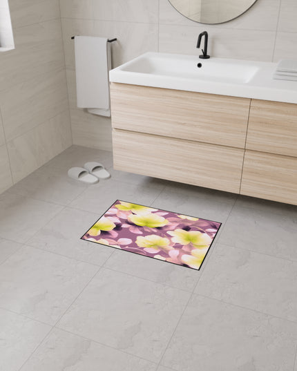 Lemon Blossom Floral Bunch Heavy Duty Floor Mat, 18" x 27"