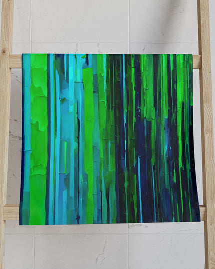 Striped Blue Green Hand Towel, 16" x 28"