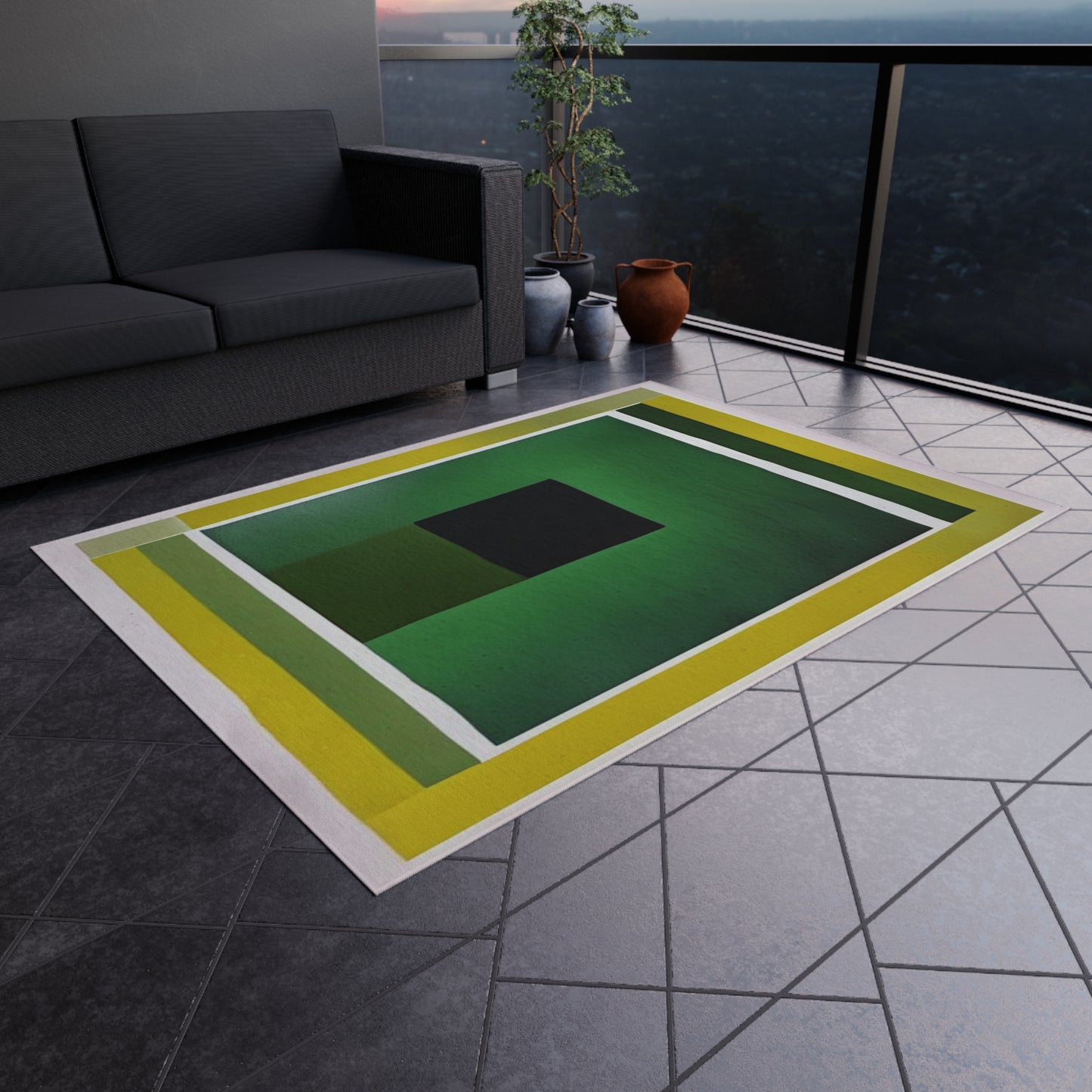 Alpha Shadow Outdoor Rug, 60" x 84"