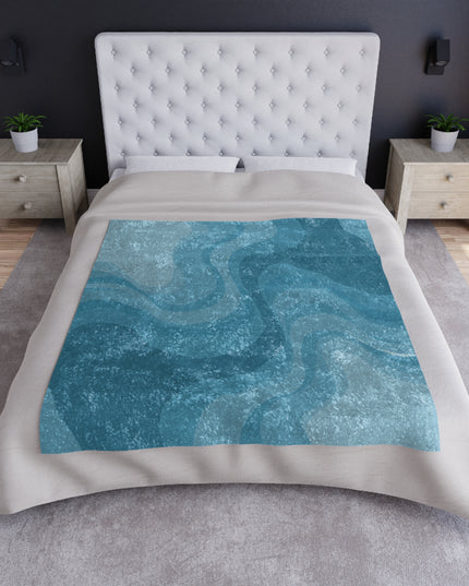 Sky Blue Wavey 50" x 60" Crushed Velvet Blanket