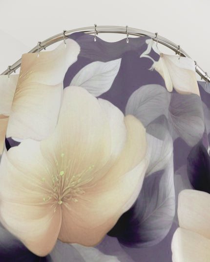 White Blush Floral Bunch Shower Curtains, 71" x 74"