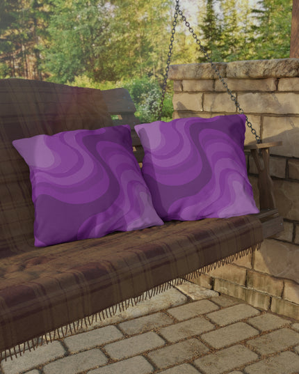 Wavey Purple Wavey 20" x 20" Outdoor Pillow