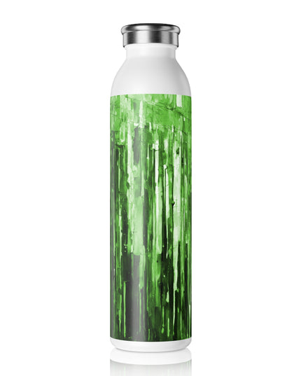 Striped Mint Pastel Slim Water Bottle, 20 oz White