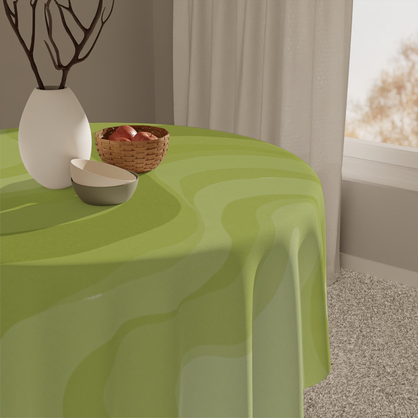 Lemon Wavey Tablecloth, 55" x 55"
