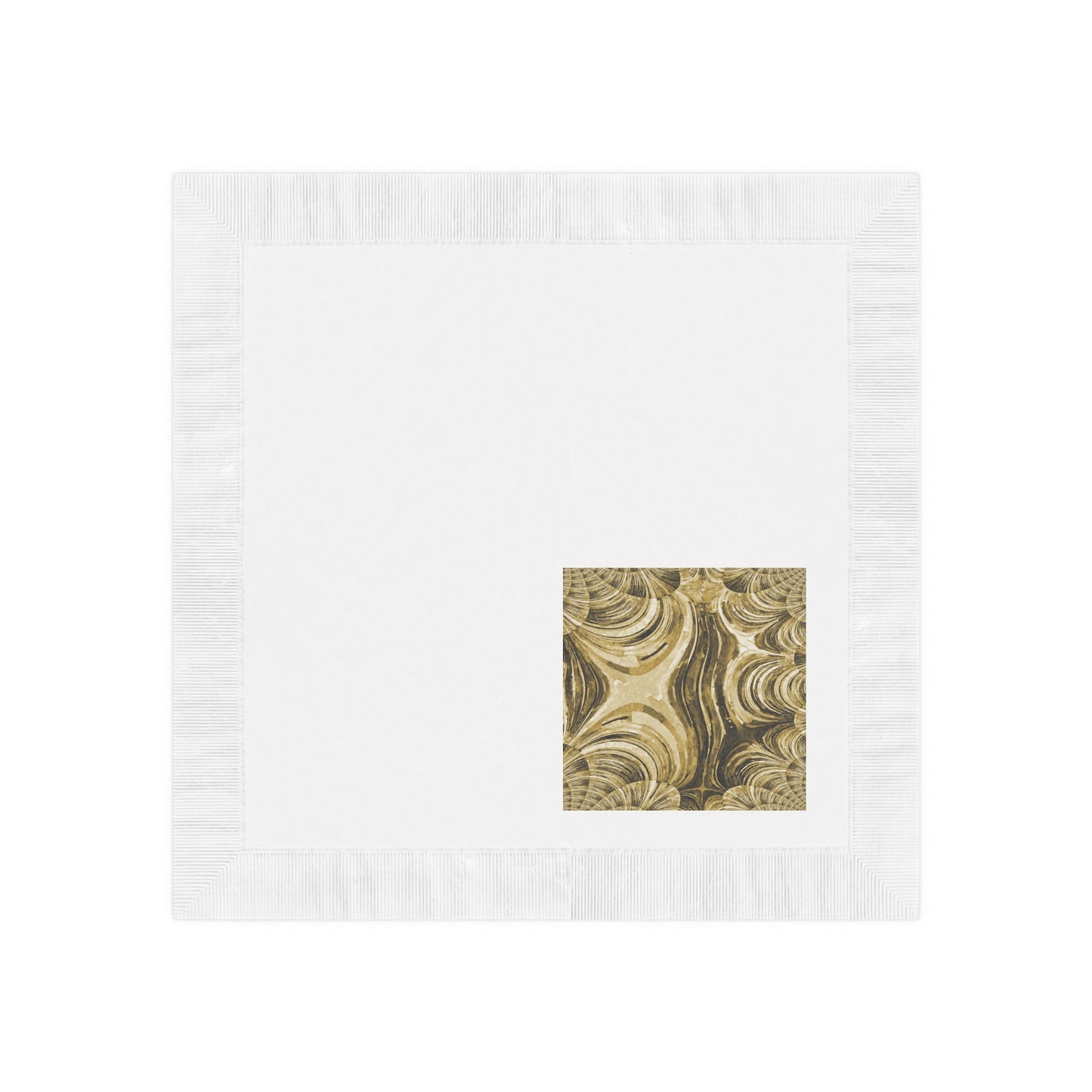 Uzi Spiral Light Brown Pastel White Coined Napkins, 4.8" x 4.8"