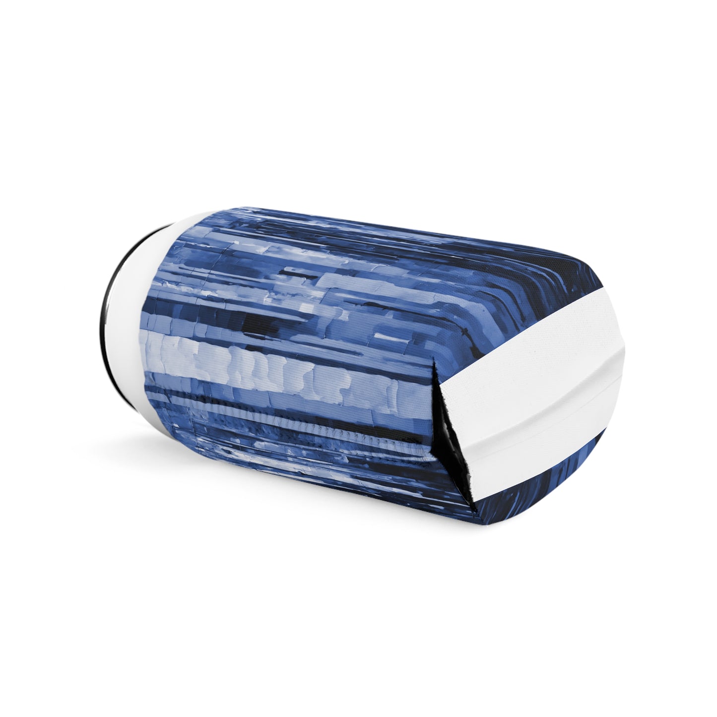 Striped Deep Blue 12 oz Can Cooler Sleeve