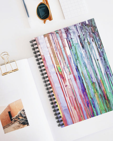 Striped Pastel Spiral Notebook - Ruled Line, 6" x 8", 118 pages