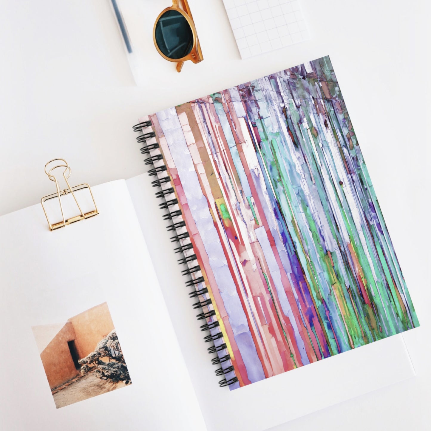 Striped Pastel Spiral Notebook - Ruled Line, 6" x 8", 118 pages