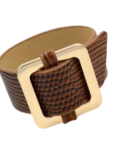 Square Lock Bracelet -Coffee