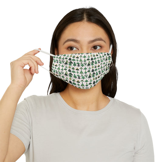 Mini Vintage Green Trees Snug-Fit Polyester Face Mask