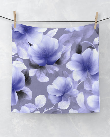 Indigo Blossom Floral Bunch Face Towel, 13" x 13"