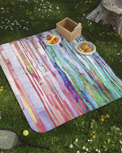 Striped Pastels 61" × 51" Picnic Blanket