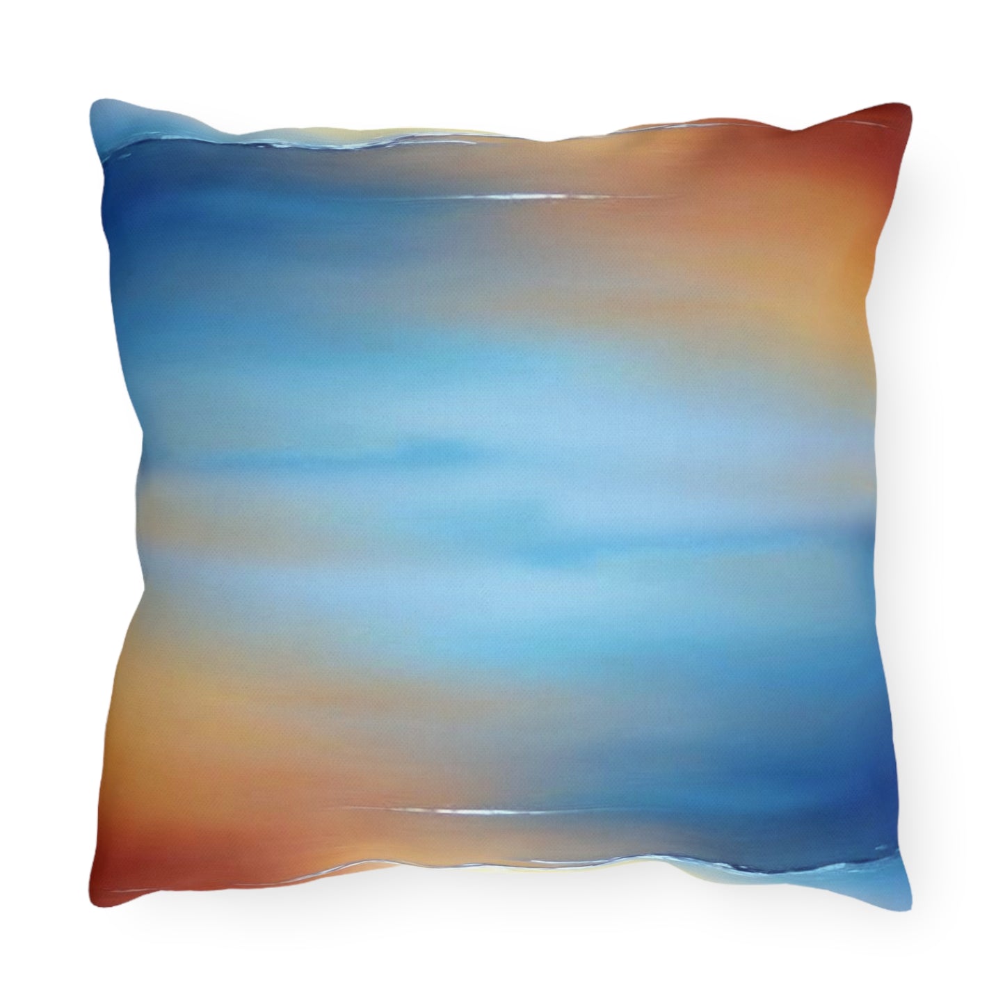 Blue Sea Red Orange Fog 16" x 16" Outdoor Pillows