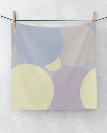 Pastel Soft Blue and Soft White Patches Face Towel, 13" x 13"