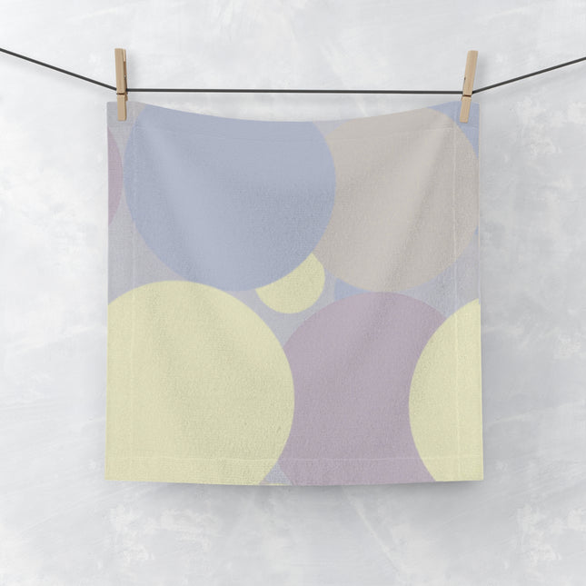 Pastel Soft Blue and Soft White Patches Face Towel, 13" x 13"